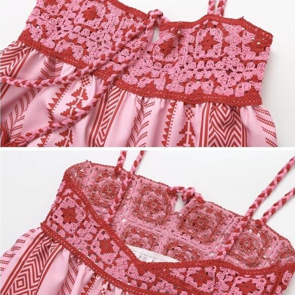 Bohemian Pink and Red Printed Maxi Dress - Picture 12 of 15